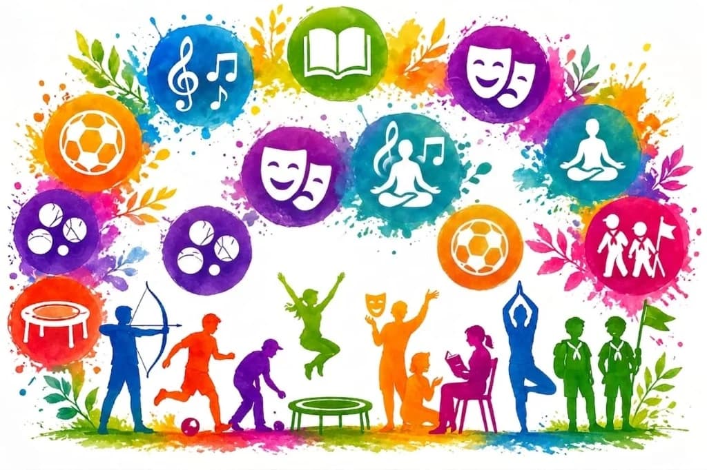 Illustration : sports, loisirs, culture et vie associative — activités et convivialité